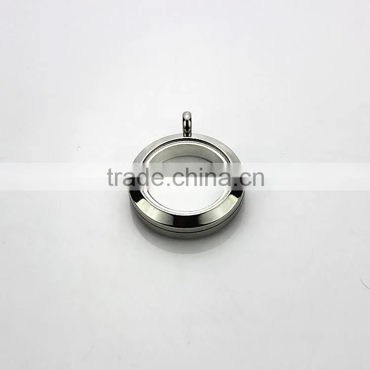 Beautiful 316L Stainless Steel Screw Rainbow Colors Plain 25mm Floating Glass Lockets Pendant