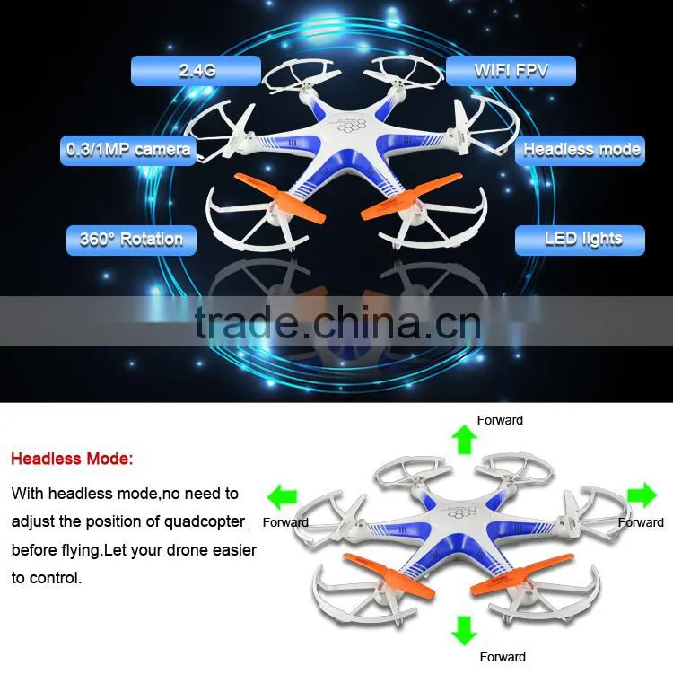 WIFI 2.4G RC drone helicopter with 0.3MP camera