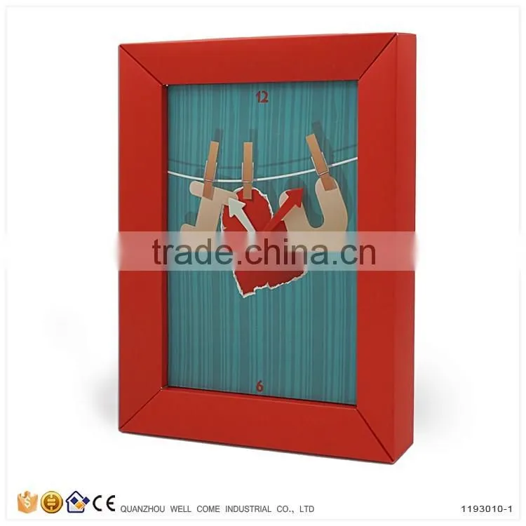 Cheap Customized DIY Recycled Paper Wall Clocks with Photo Frame