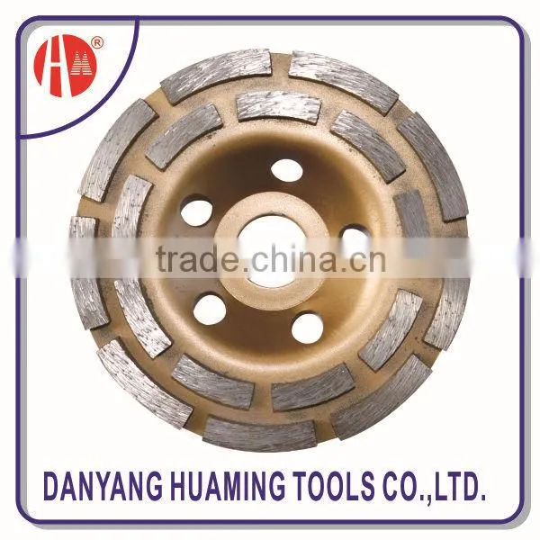 China factory arranged segments Double Row Cup Grinding Wheel for grinding concrete surface and floor