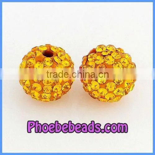 10mm Gold CZ Shamballa Crystal Beads Wholesale CPB-029