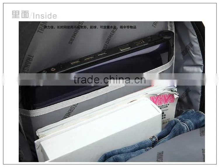OEM customed school bag internal frame 600D polyester day backpack