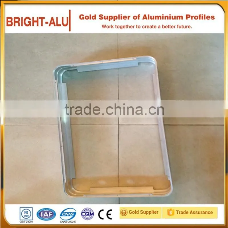6000 series silver anodized aluminum extrusion 90 degree bend frame profile