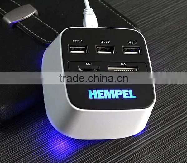 led light up logo usb card readers combo gift items