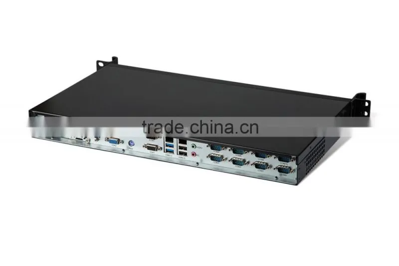 1U 19 inch standard industrial embedded chassis with Intel qual core i7-4790T 2.5G 2G/32G SSD,250 watts turbine cooling