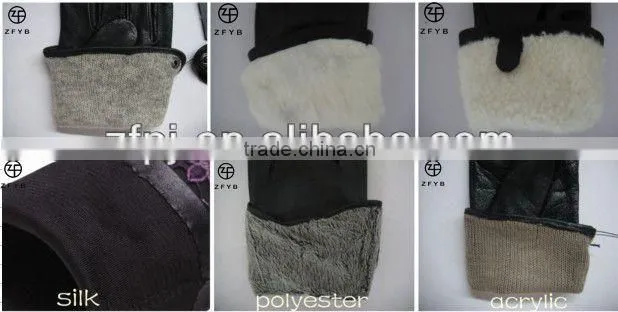 2014 Fancy Unisex Black Cut Finger Leather Glove