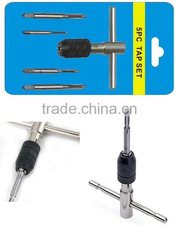 5PCS Mini Tool Set Small Tap Set with T Type Tap Wrench M3 M4 M5 M6
