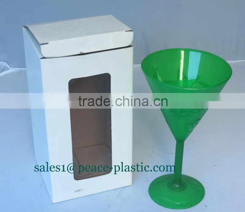 2014 hot sale plastic goblet wine cup without lid