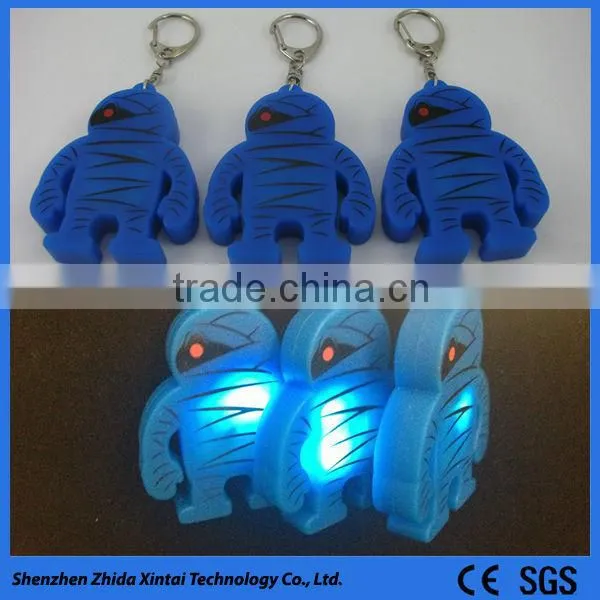 promotional giveaways funny silicone led glow in the dark keychain