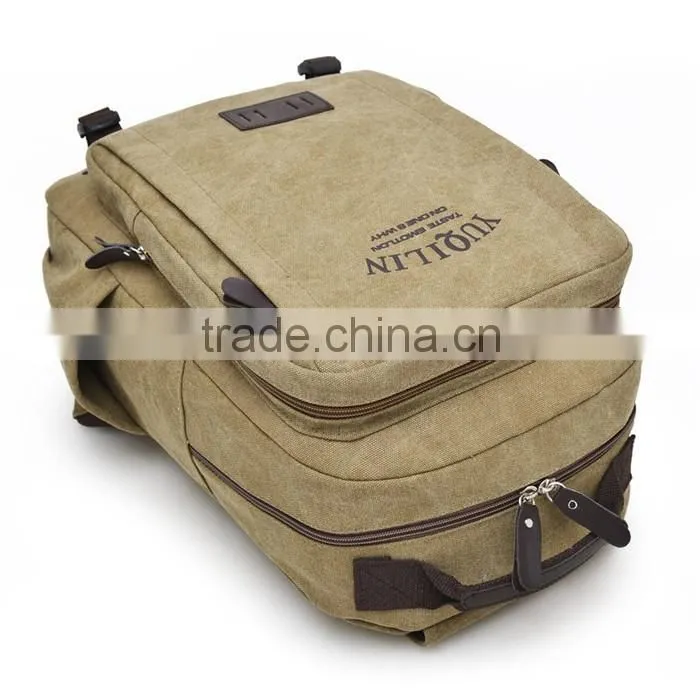 China wholesale vintage canvas backpack school bags for teenagers boys