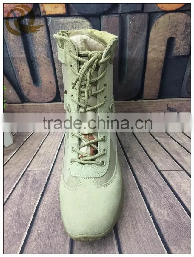 Wholesale Leather camouflage military desert tactical boots with zipper for man