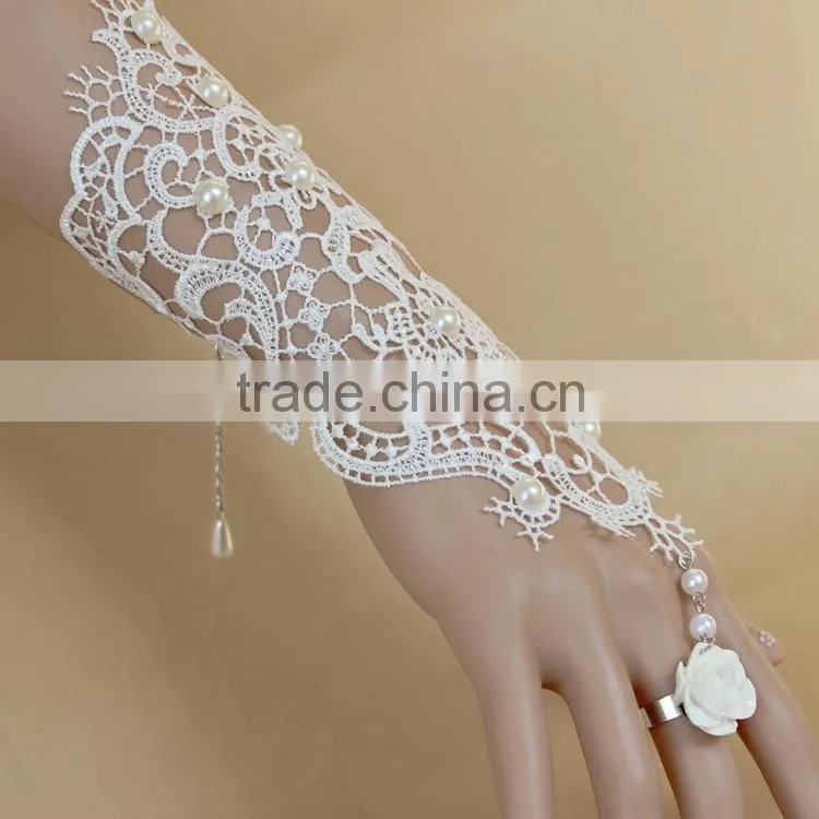 white pearl slave bride braclet, pearl lace bracelet