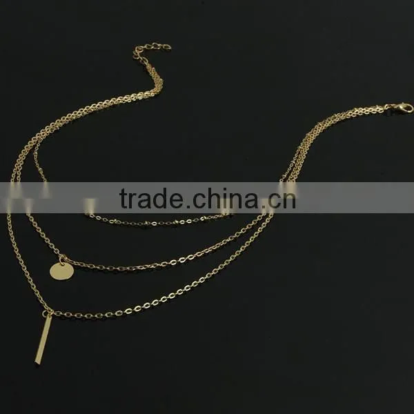 copper bead long plain gold necklace for women designs