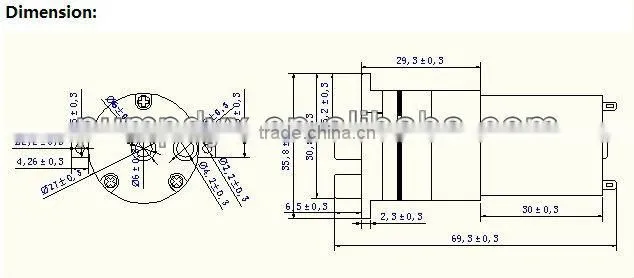 Micro fluid pump 12V DC