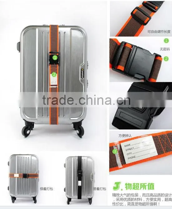 2014 Futian top selling brand thicken Travel Luggage Suitcase belt high Quality size adjustable Nylon Luggage Bag Belt