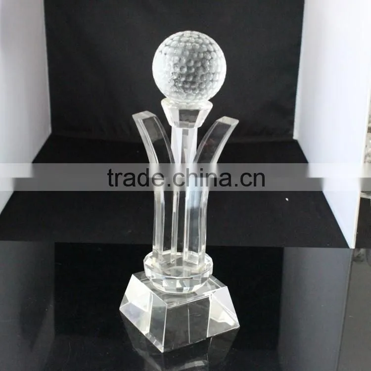 high quality crystal cup trophy with ball