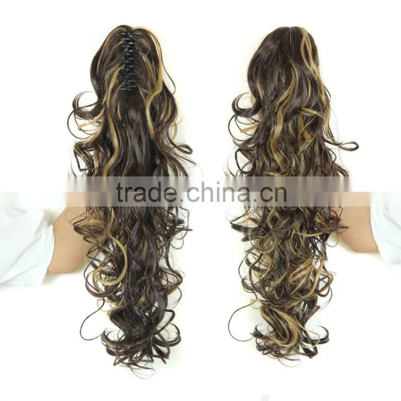Ponytail synthetic hair curly style many colors possible