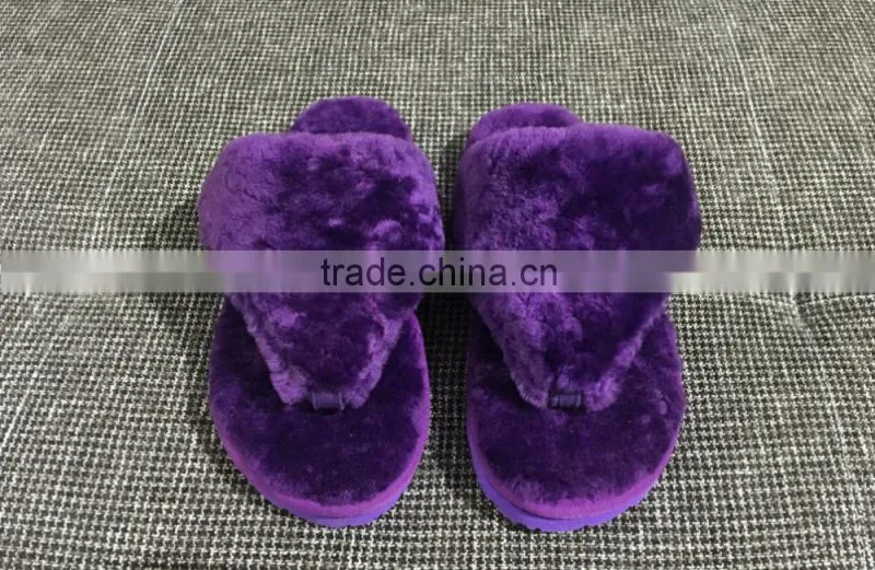 Hot Wholesale 100% Sheepskin Slippers Fur Lined Slippers