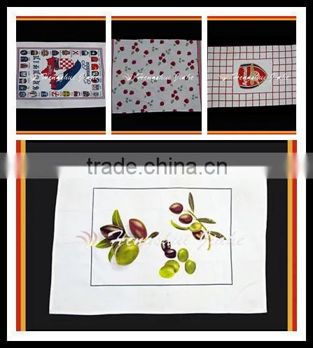 Cheap wholesale 100% cotton custom printed tea towel