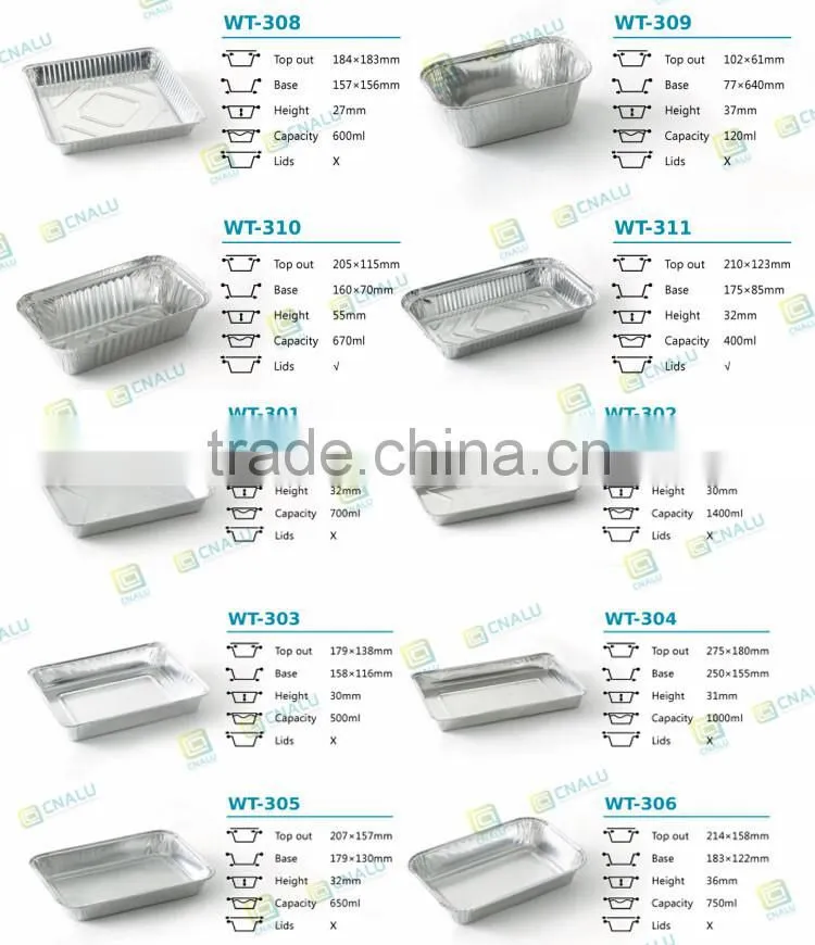 Airline Rectangular Aluminum Foil Container
