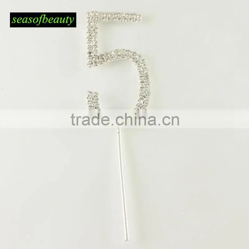 Hot Sale Shining Rhinestone Letter Wedding Cake Toppers B0295