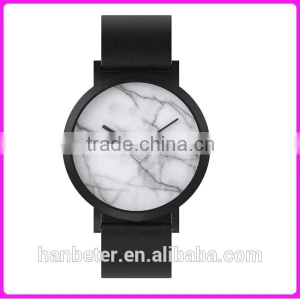 Clear marble face watches men luxury quartz watches bezel japan movt