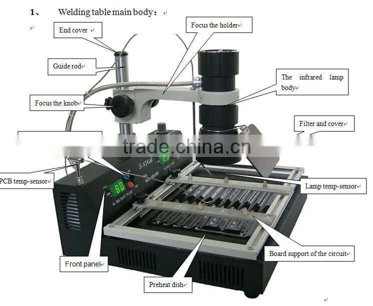 irda welder T870A BGA rework station, infrared solder station, bga reballing, mobile phone repairing tool kit,taian puhui