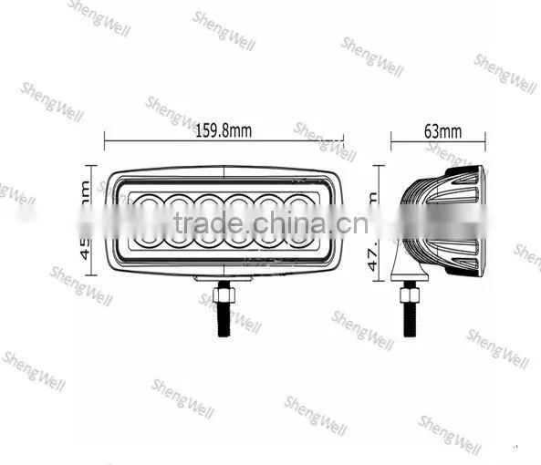 18w 9--32V DC Epistar led work light Flood/Spot beam led work light IP67 led work lamp 18w led work light
