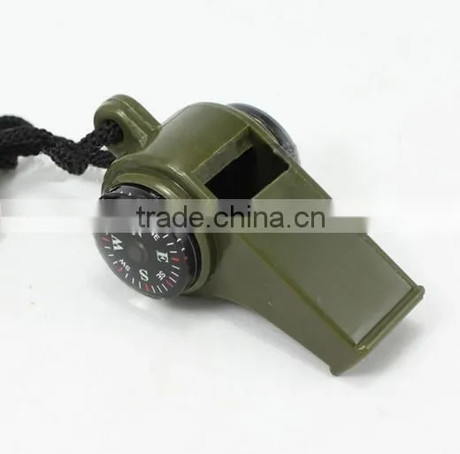 Hot selling 3in1 Whistle Compass Thermometer For Outdoor Emergency Gear Camping Survival