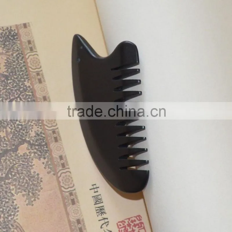 female Natural black nephrite comb