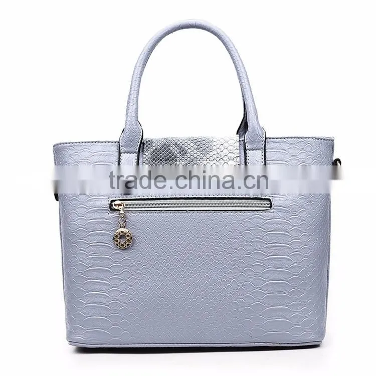 China Wholesale Fashion 3 in 1 Hand Bag Purses Snake Skin Leather Set handbags for lady