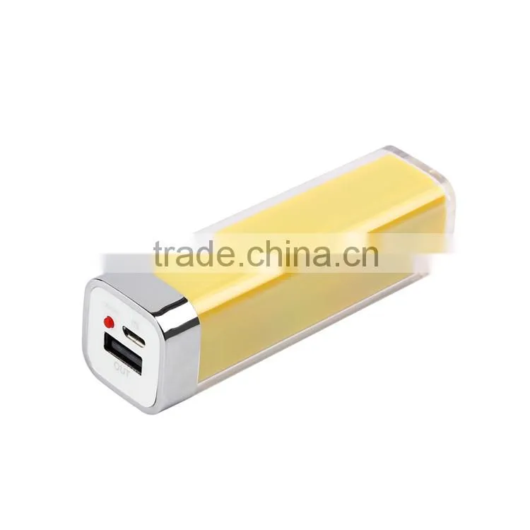 Hot new products for 2015 mini portable lipstick power bank 2600mah