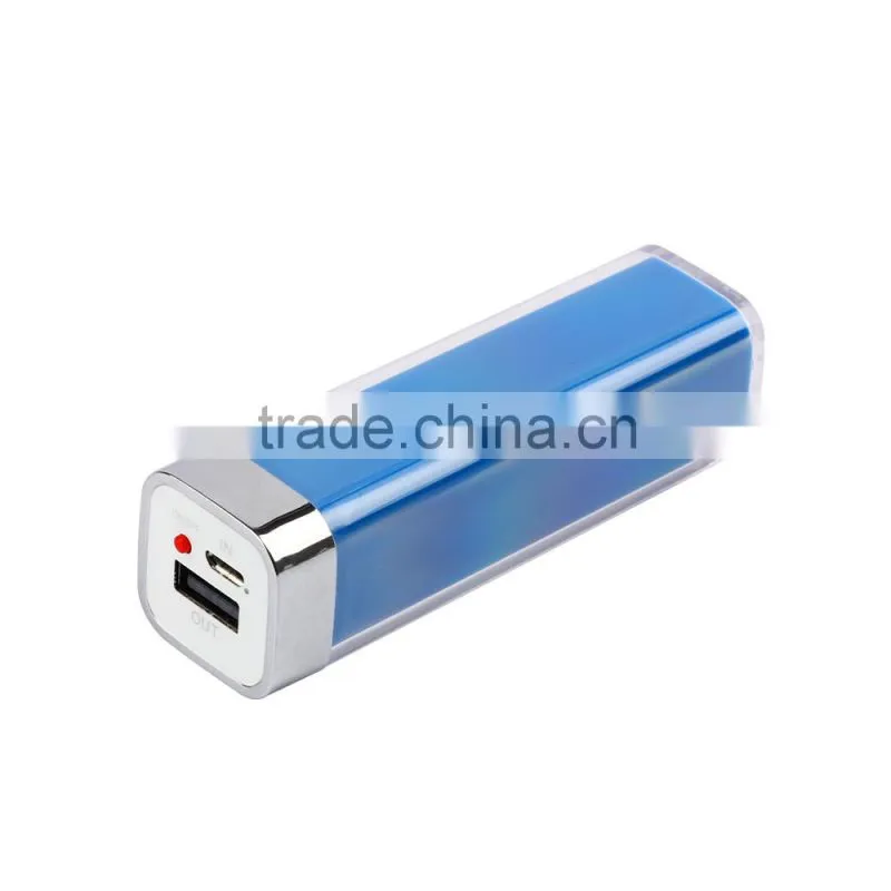 Msot popular portable Lipstick power bank 2600mah