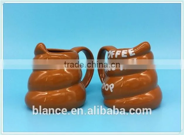poop shape coffee mug in shit design emoji mug in stock