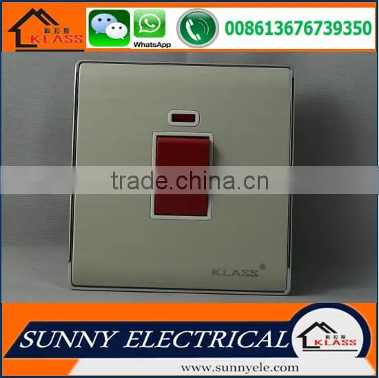 KB5 modern british standard type electric wall stainless steel switched and socket with CE certification