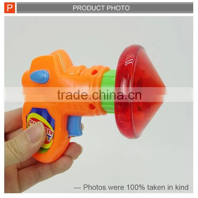 2IN1 Flying disc spinning top gun for kids