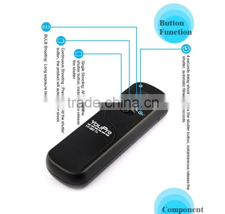 YouPro YP-860/DC0 Wireless Remote Shutter Release for Nikon D810/D800/D700/D300