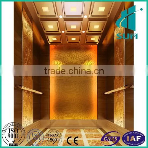 hairline stainless steel passenger lift 1000kg 1.0m/s