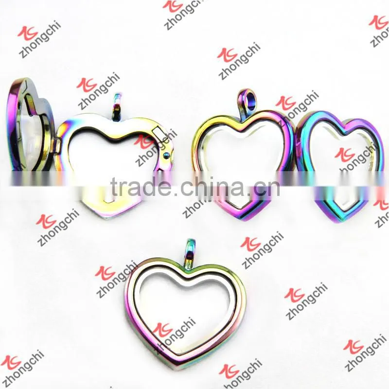 Silver Heart Key Glass Locket Pendant Necklace Wholesale