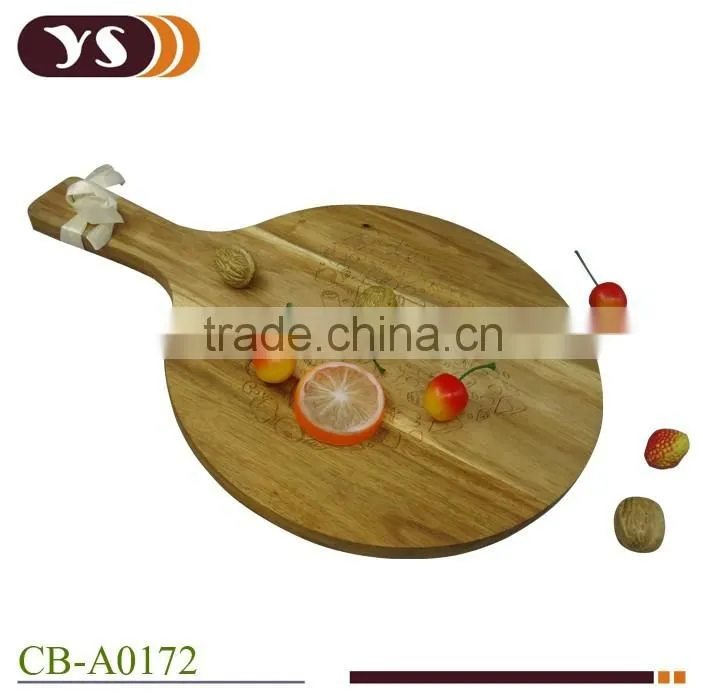 Customized round pizza cutting board for restuarant