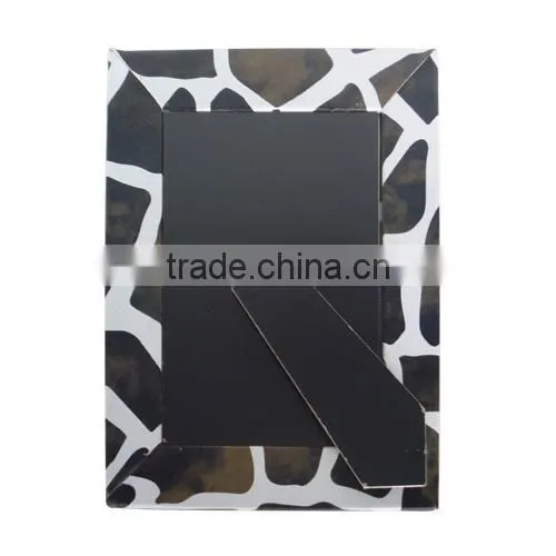 White and black decorative pattern leather frame beautiful sex girl photo frame 5"x7"