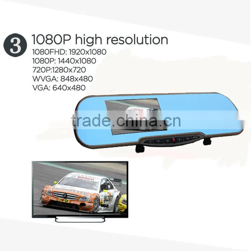 GPS tracking rear view mirror dash cam