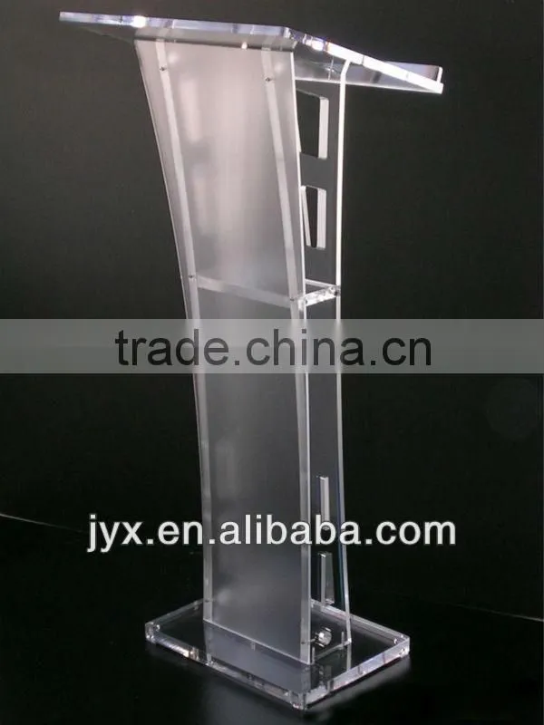 Curved Sleek Clear Lucite Podium / Speaker Stand