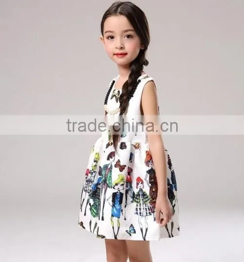 2016 kid baby love kids short dress for party cartoon printed cheap cute kids clothes girl dress