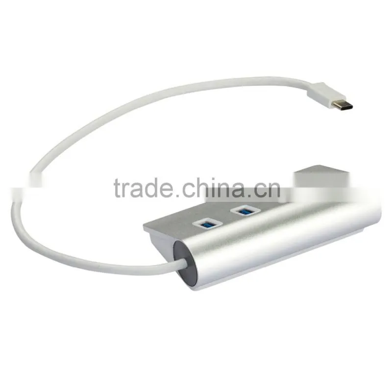 2015 New High speed type c 14V 2A power charging with 3 port usb 3.0 hub +1 usb type c hub support for fast data transmission