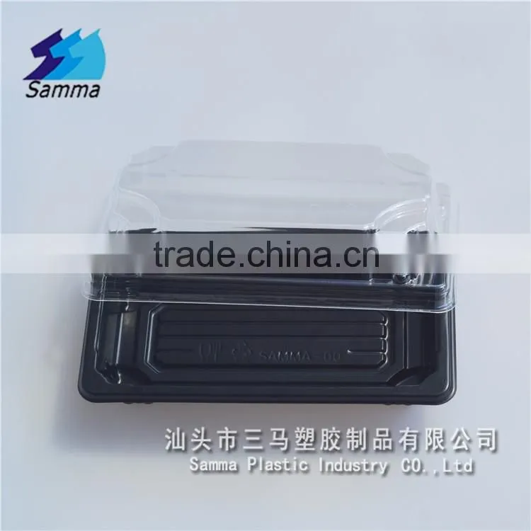 SM1-1100Black mini Plastic sushi Packing Food Container/Sushi Box