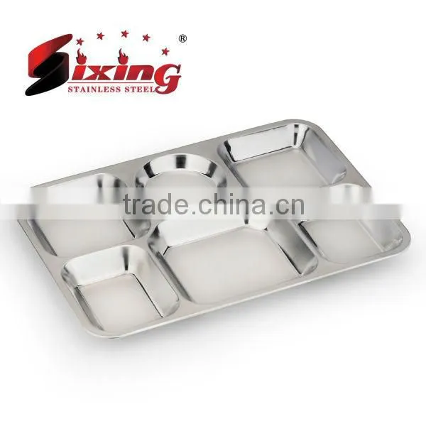 Stainless Steel Dinner Plate For Restaurant/Square Dinner Plates/Food Tray/Fast Food Dishes