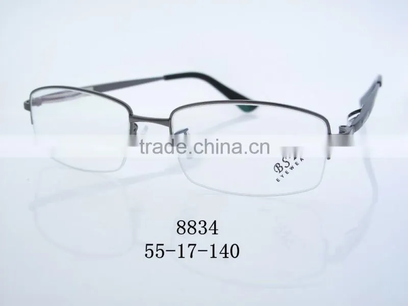 2016 New arrived woman metal optic frames half rimless 8834