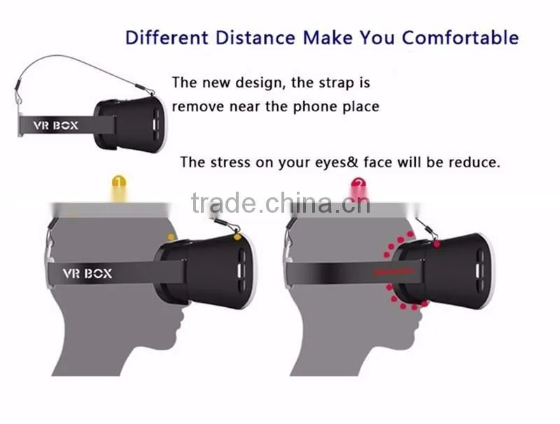 VR Box 2nd Generation Virtual Reality Cardboard 3D Video Glasses Compatible with 4.7-6 Inch for iPhone, Samsung