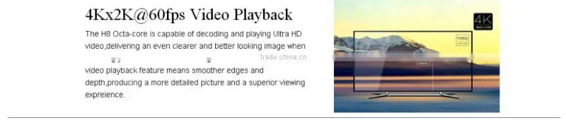 Octa Core Android 5.1 lollipop TV BOX 4K Media Player HDMI2.0 60fps remote H8 Amlogic S905 Android smart tv box
